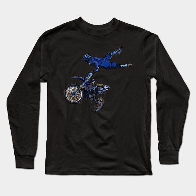 motocross Long Sleeve T-Shirt by rickylabellevie